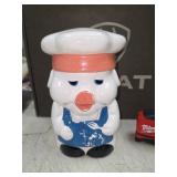 60. vintage ceramic pig chef cookie jar
