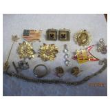 Jewelry Lot Pins, Cuff links & Lapel Pins