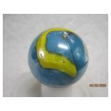 Large Slag Marble Blue + Yellow 1.33'