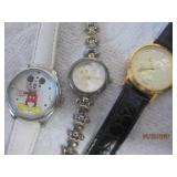 3 Mickey Mouse Watches - not Running