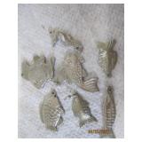 Lot Silver Fish & Seahorse Charms - 1'