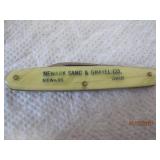 Newark Sand & Gravel Advertising Knife - 2.5