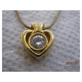 Gold tone heart Necklace - 18