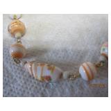 Italian Glass Bead Flower Necklace - 18