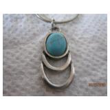 Blue Stone Pendant Necklace - 18