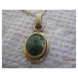 12k GF Jade Pendant Necklace - 18