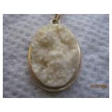 12k GF Flower Cameo Necklace - 16