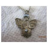 Blue Topaz Silver Bee Necklace - 17
