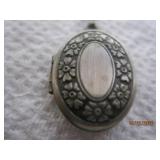 Pewter Locket w/ flowers - 18