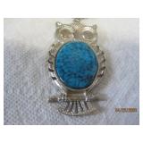 Blue Jelly Belly Owl Pendant - 3