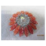 Red leaf Pin w/ iridescent Center - 2.5