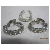 Rhinestone Earrings & Small Pin - Clip