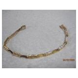 Link Bracelet w/ Rhinestones - 7.5