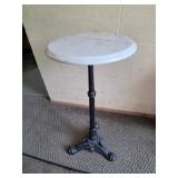 VTG French-style bistro table white marble top