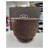 antique cast iron bean pot or cauldron