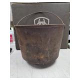 antique cast iron bean pot or cauldron