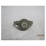 Sterling Faceted Gem Ring - 8