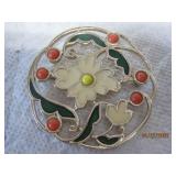 Large enamel flower Pin - 2.5
