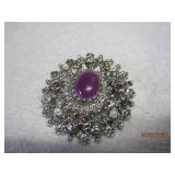 Purple Gem w/ Pearl Pin - 1.75