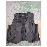 black leather motorcycle biker vest Highway Hawks