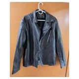 black faux leather biker jacket from the brand