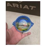 vintage Akro Agate slag glass leaf dish glows