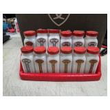 vintage Griffith's Laboratories milk glass spice