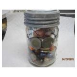 Jar Coin, Dust & Playing Marbles