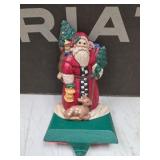 Cast iron Christmas stocking holder Santa Claus