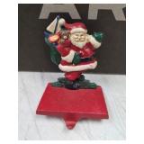 VTG cast iron Santa Claus Christmas stocking