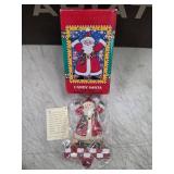 vintage cast iron Santa Claus Christmas stocking