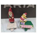 vintage cast iron Santa Claus Christmas stocking