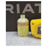 Antique Yellow Swirled Bohemian Enameled Perfume