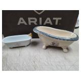 Vtg claw foot tub soap dishes or candle holders