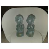 Fenton Art Glass 'Praying Boy and Girl' blue