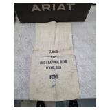 vtg canvas money bag The First National Bank of