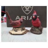 Vtg decorative red cardinal figurines wood