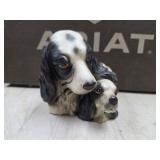 Vtg Ceramic Cocker Spaniel Dogs Planter