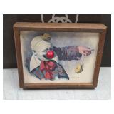 vtg framed print 'Clown with a Yoyo' Arthur