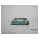 Silver Turquoise Inlay Ring - 7
