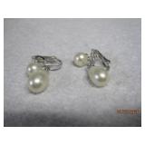 Trifari Pearl Earrings - Clip on