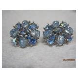 Twilight Blue Earrings Trifari - Clip on