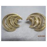 Trifari Scroll Earrings - Clip on
