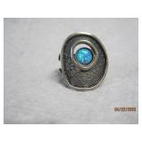 Sterling Southwestern Fire Opal Ring - 6
