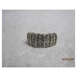 Sterling Multi Pave Gem Ring - 7