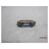 Sterling Twilight Blue Bar Ring - 8
