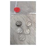 (5) Mercury Dimes