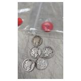 (5) Mercury Dimes