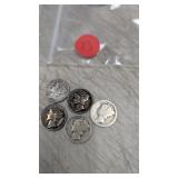 (5) Mercury Dimes
