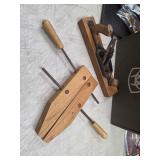 vintage Jorgensen wood handscrew clamp and plane